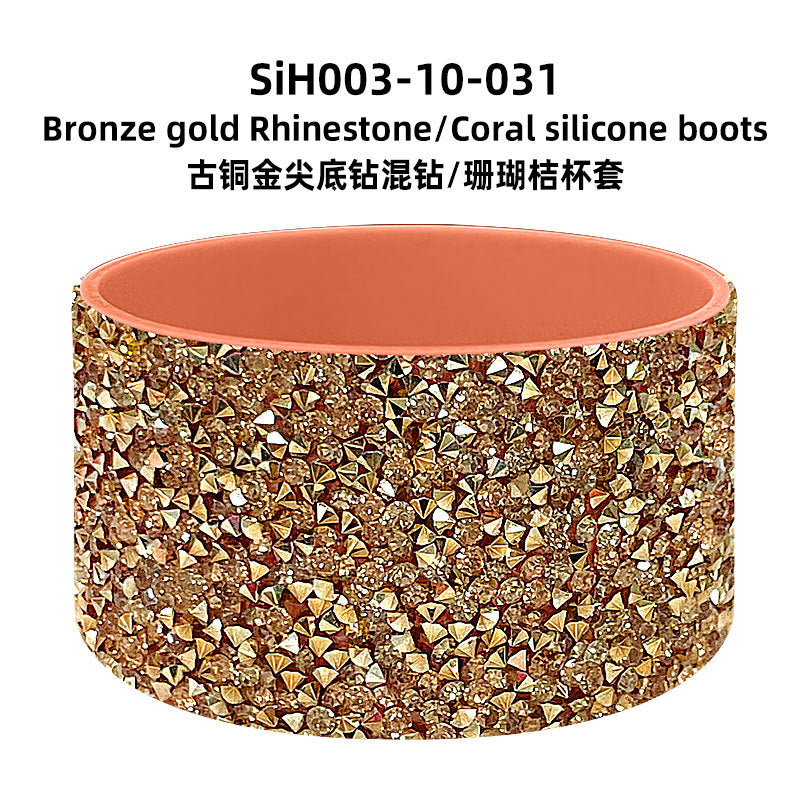 Wholesale New Diamond Silicone Ice Fighter Cup Sports Water Bottle Space Cup Cup Bottom Cover